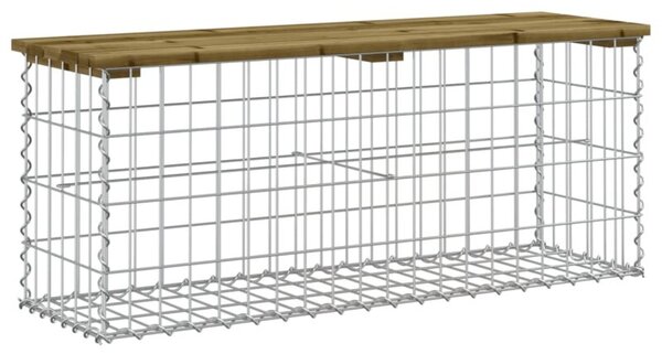 Ławka ogrodowa z gabionem, 103x31,5x42 cm, impregnowana sosna