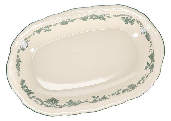 Zielony/w kolorze kości słoniowej porcelanowy talerz do serwowania Cyril – S|P Collection