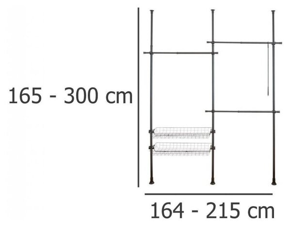 Czarny metalowy teleskopowy stojak na ubrania Herkules – Wenko