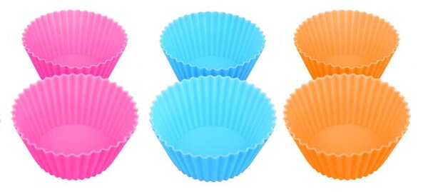 Silikonowe foremki do muffinek babeczek na muffinki babeczki 5cm 6 sztuk multikolor