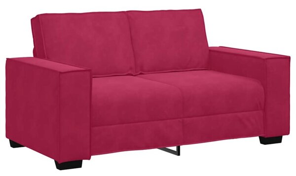 Sofa 2-osobowa, winna czerwieÅ, 160x78x84 cm, tapicerowana aksamitem