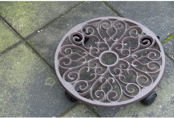 Metalowy kwietnik na kółkach ø 34,5 cm Ornament – Esschert Design