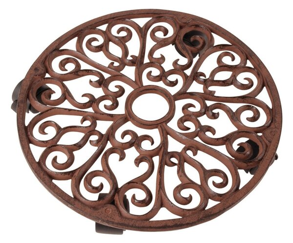 Metalowy kwietnik na kółkach ø 34,5 cm Ornament – Esschert Design