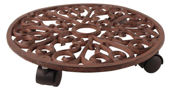 Metalowy kwietnik na kółkach ø 34,5 cm Ornament – Esschert Design