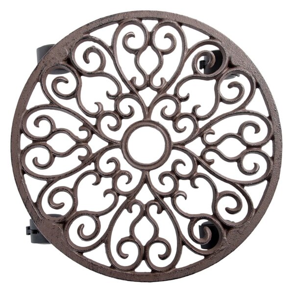 Metalowy kwietnik na kółkach ø 34,5 cm Ornament – Esschert Design