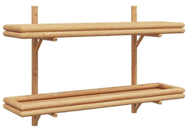 Półka ścienna z półką brązowy 100 x 26 x 60 cm bambus