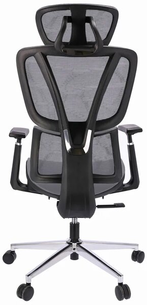 Szare ergonomiczne krzesło biurowe z zagłówkiem M2-T70