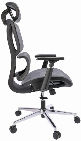 Szare ergonomiczne krzesło biurowe z zagłówkiem M2-T70
