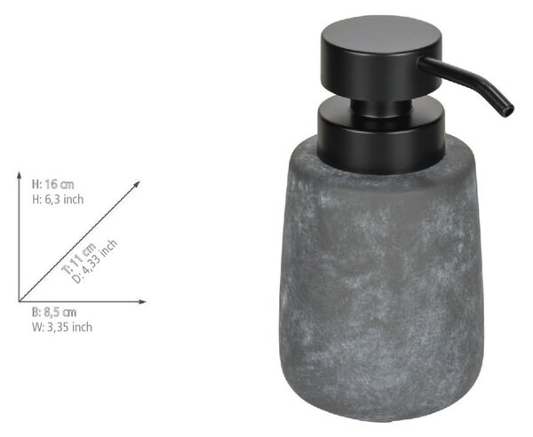 Szary dozownik do mydła ceramiczny 400 ml Sacile – Wenko