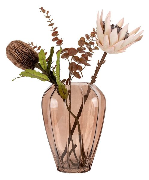 Brązowy szklany wazon (wysokość 29 cm) – House Nordic