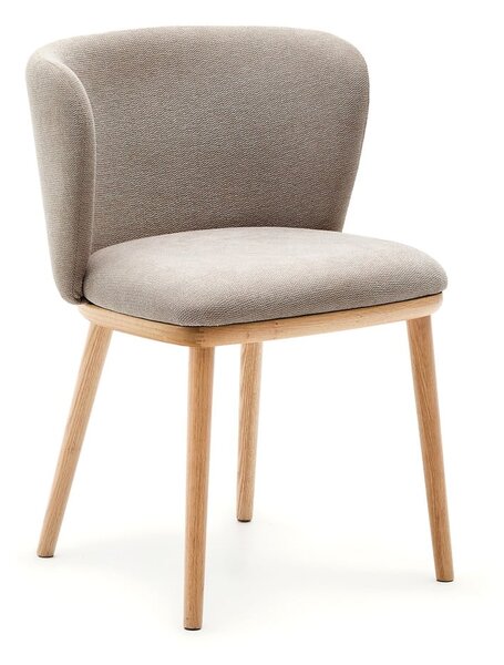 Jasnobrązowy tapicerowany fotel jadalniany Ciselia – Kave Home