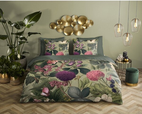 Pościel jednoosobowa z satyny bawełnianej w kolorze khaki 140x220 cm Onaz – Descanso