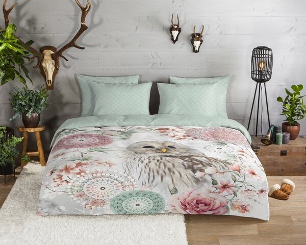 Zielona flanelowa pościel jednoosobowa 140x200 cm Omaira – HIP