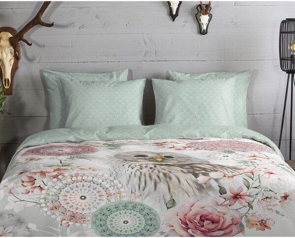 Zielona flanelowa pościel jednoosobowa 140x200 cm Omaira – HIP