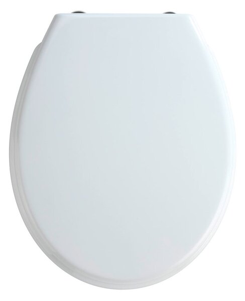 Biała deska sedesowa z łatwym domknięciem Wenko Bilbao, 44,5x37 cm