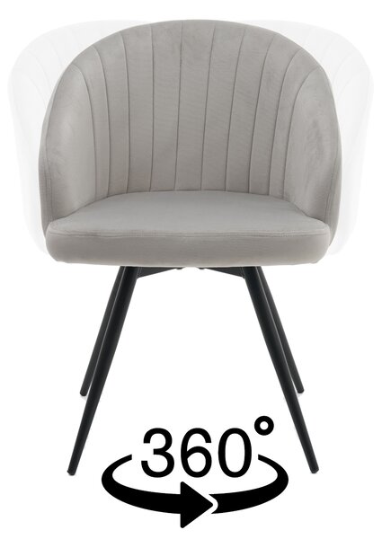 Krzesło obrotowe MODENA tapicerowane welurowe ciemnobeżowe