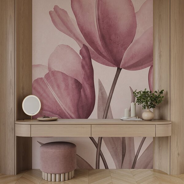 Fototapeta Eleganckie tulipany w delikatnych pastelowych odcieniach, Fototapety Kwiaty, Popularne Fototapety, t00762v2 - Tapeko.pl