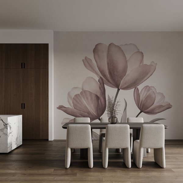 Fototapeta Eleganckie tulipany w delikatnych pastelowych odcieniach, Fototapety Kwiaty, Popularne Fototapety, t00762v3 - Tapeko.pl
