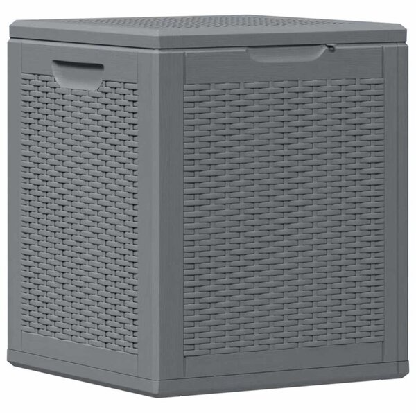 Skrzynia ogrodowa, szara, rattan pp, 90 l