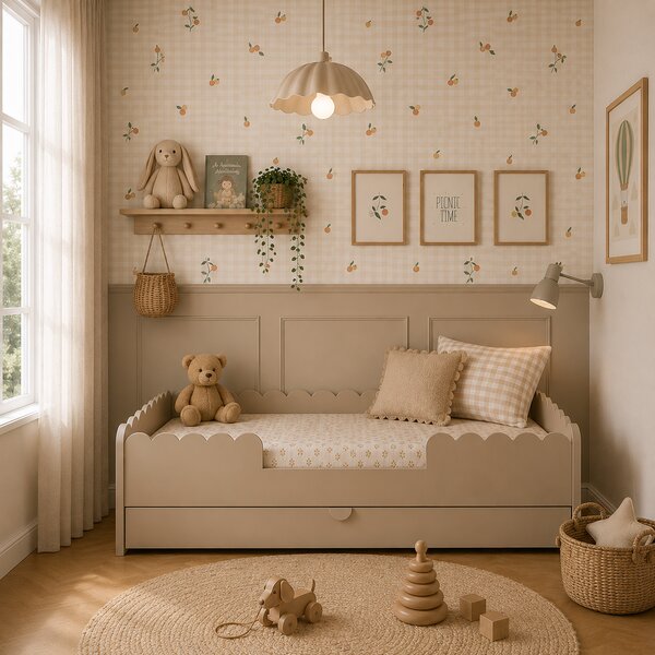 Book Nook Łóżko dziecięce Montessori 80x160 z szufladą – Latte