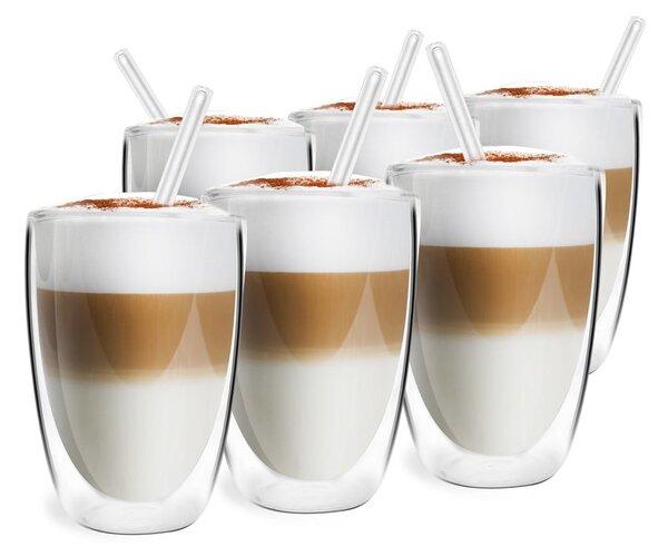 Szklanek kubki do latte podwójną/z ścianką zestaw 6 szt. 350 ml – Vialli Design