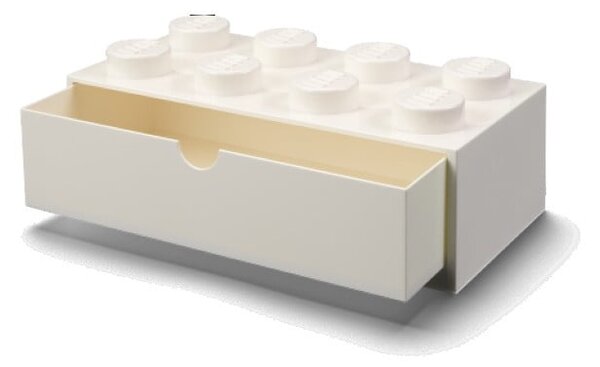 Biała skrzynka na biurko z szufladą Brick - LEGO®