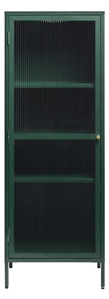 Zielona metalowa witryna Unique Furniture Bronco, wys. 160 cm