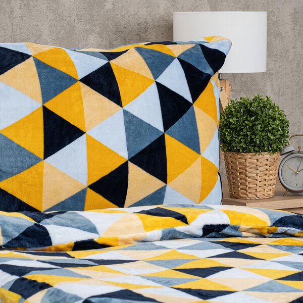 4Home Pościel mikroflanela Scandi triangle , 160 x 200 cm, 70 x 80 cm