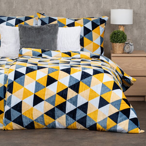 4Home Pościel mikroflanela Scandi triangle , 160 x 200 cm, 70 x 80 cm