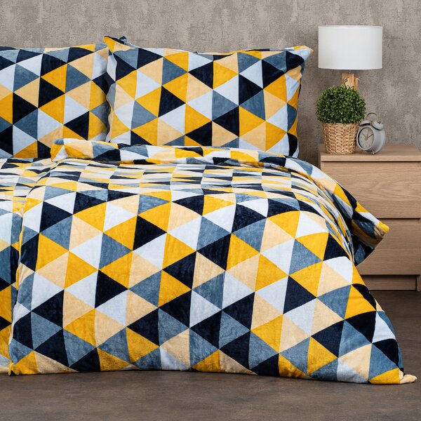 4Home Pościel mikroflanela Scandi triangle , 160 x 200 cm, 70 x 80 cm
