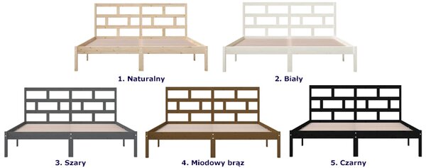 Małżeńskie łóżko z naturalnej sosny 160x200 L1-L47