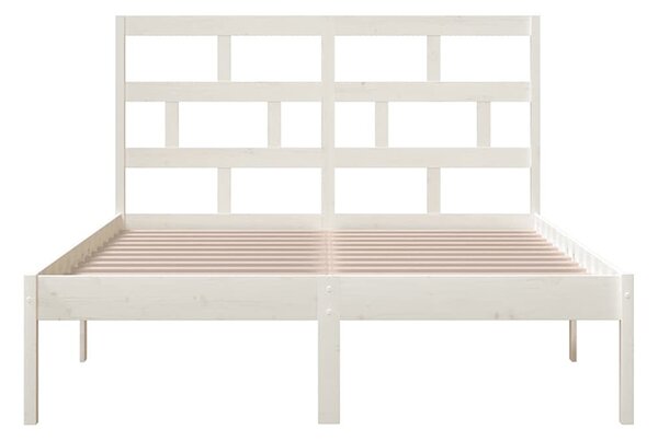Białe dwuosobowe łóżko drewniane 140x200 M6-C27