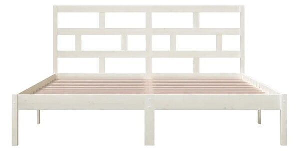 Białe drewniane podwójne łóżko 160x200 K9-C85