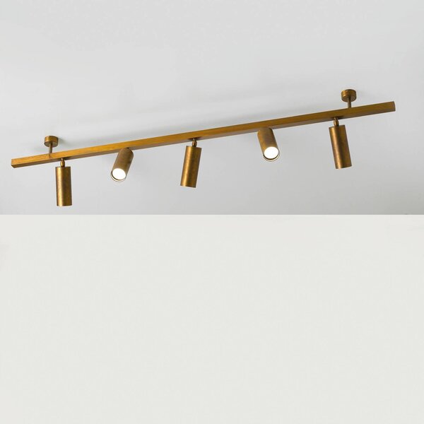 Cremasco Lampa sufitowa 7534, mosiądz oksydowany, 5-punktowa, GU10 możliwość ściemniania, brązowy / mosiężny, salon / jadalnia, mosiądz, nowoczesny