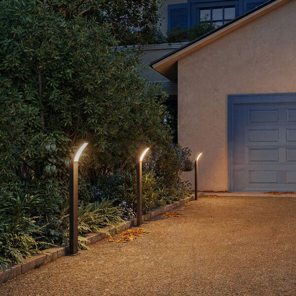 Philips Słupek oświetleniowy LED Splay UE, 96 cm, antracyt, IP44, czarny, aluminium