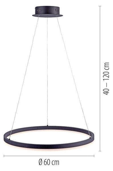 Paul Neuhaus Lampa wisząca Titus, możliwość ściemniania, czarny, salon / jadalnia, aluminium, nowoczesny