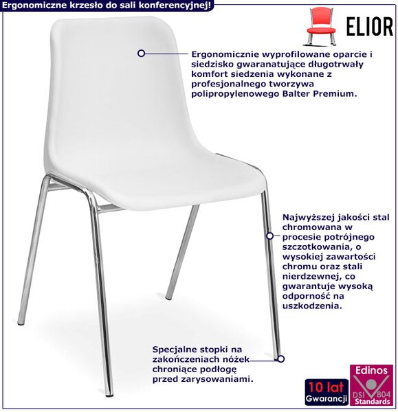 Białe chromowane krzesło konferencyjne Z5-P99