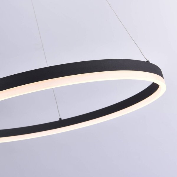 Paul Neuhaus Lampa wisząca Titus, możliwość ściemniania, czarny, salon / jadalnia, aluminium, nowoczesny