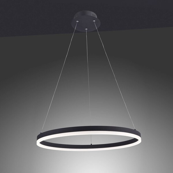 Paul Neuhaus Lampa wisząca Titus, możliwość ściemniania, czarny, salon / jadalnia, aluminium, nowoczesny