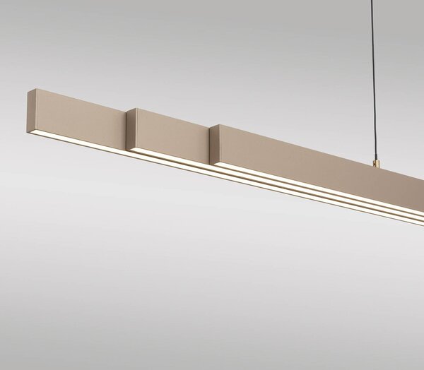 Paul Neuhaus Lampa wisząca Adriana, możliwość ściemniania, brązowy / mosiężny, salon / jadalnia, aluminium, nowoczesny