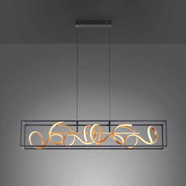Paul Neuhaus Lampa wisząca Selina, możliwość ściemniania, czarny, salon / jadalnia, aluminium, nowoczesny
