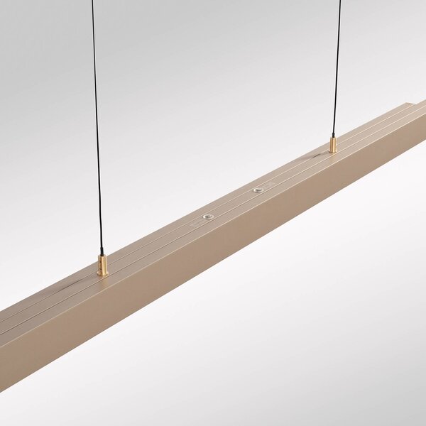Paul Neuhaus Lampa wisząca Adriana, możliwość ściemniania, brązowy / mosiężny, salon / jadalnia, aluminium, nowoczesny