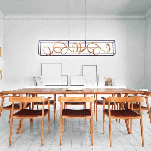 Paul Neuhaus Lampa wisząca Selina, możliwość ściemniania, czarny, salon / jadalnia, aluminium, nowoczesny