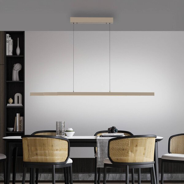 Paul Neuhaus Lampa wisząca Adriana, możliwość ściemniania, brązowy / mosiężny, salon / jadalnia, aluminium, nowoczesny
