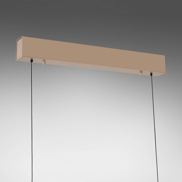 Paul Neuhaus Lampa wisząca Adriana, możliwość ściemniania, brązowy / mosiężny, salon / jadalnia, aluminium, nowoczesny
