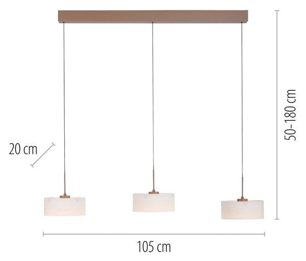 Paul Neuhaus Lampa wisząca Marika, możliwość ściemniania, kremowy / amber, salon / jadalnia, szkło, nowoczesny