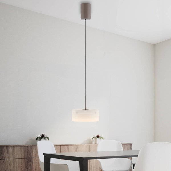 Paul Neuhaus Lampa wisząca Marika, możliwość ściemniania, kremowy / amber, salon / jadalnia, szkło, nowoczesny