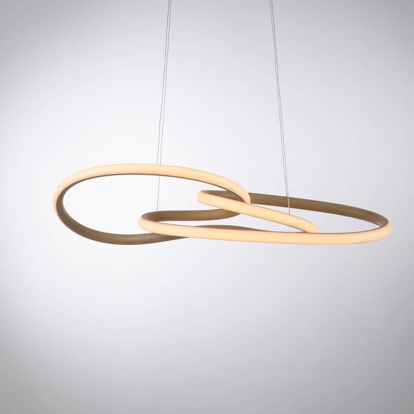 Paul Neuhaus Lampa wisząca TWIST, możliwość ściemniania, kremowy / amber, salon / jadalnia, aluminium, nowoczesny