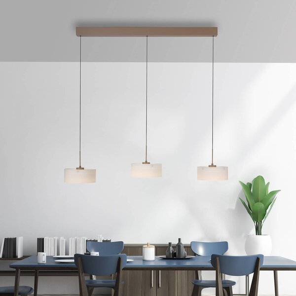 Paul Neuhaus Lampa wisząca Marika, możliwość ściemniania, kremowy / amber, salon / jadalnia, szkło, nowoczesny