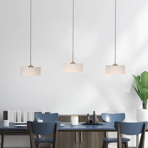 Paul Neuhaus Lampa wisząca Marika, możliwość ściemniania, kremowy / amber, salon / jadalnia, szkło, nowoczesny